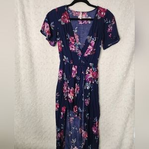 Xhilaration High-Low Floral Romper (XS)